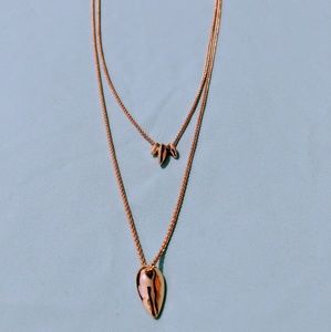 Long rose gold color lucky brand necklace